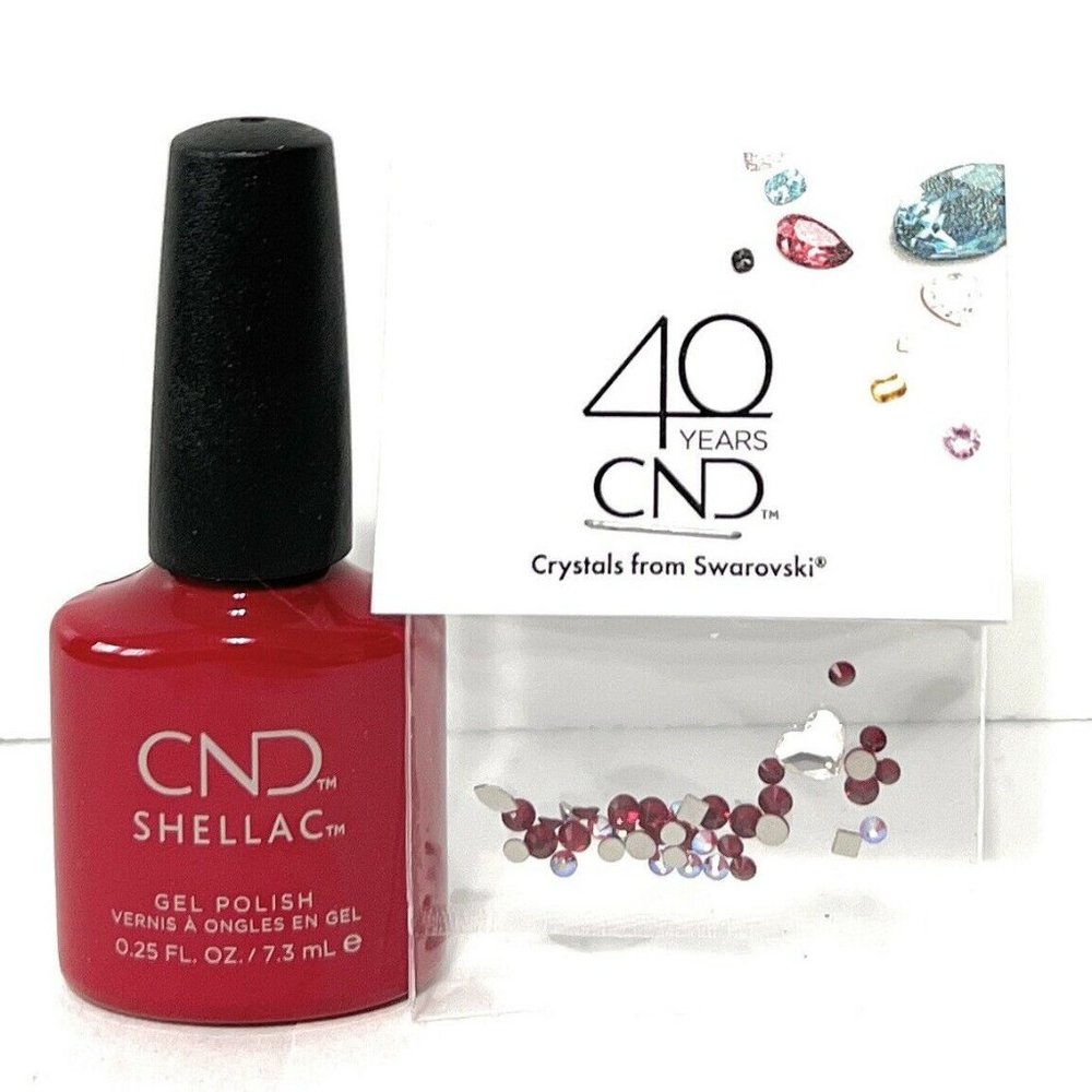 CND Shellac UV Gel Polish .25 oz - Wildfire with Swarovski Diamonds.